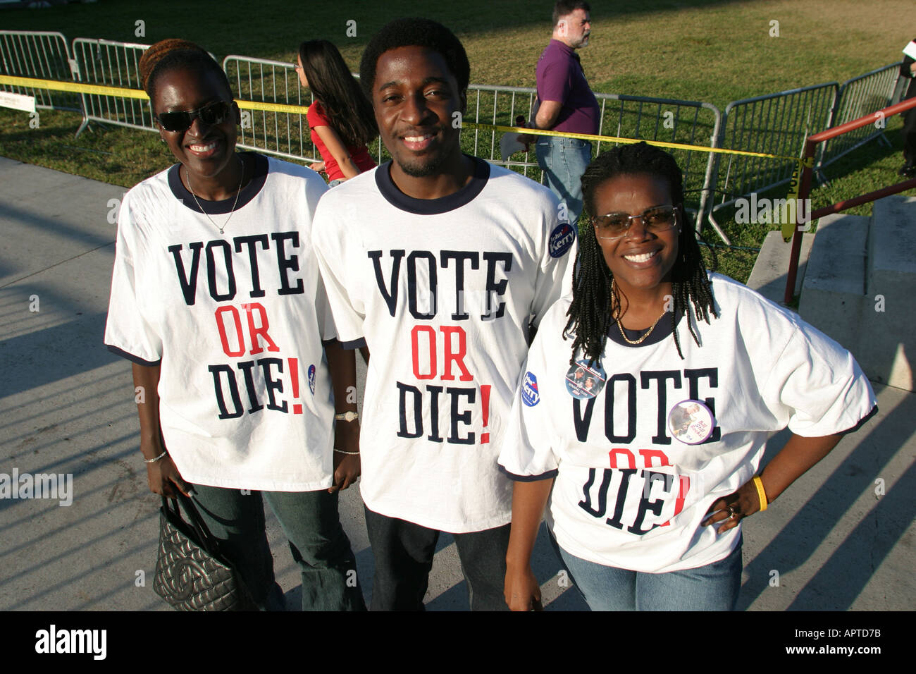 Miami Florida,Bayfront Park,Biscayne Boulevard,Parti démocratique rallye d'élection présidentielle,politique,gouvernement,Noir haïtien,immigré,s nous Banque D'Images