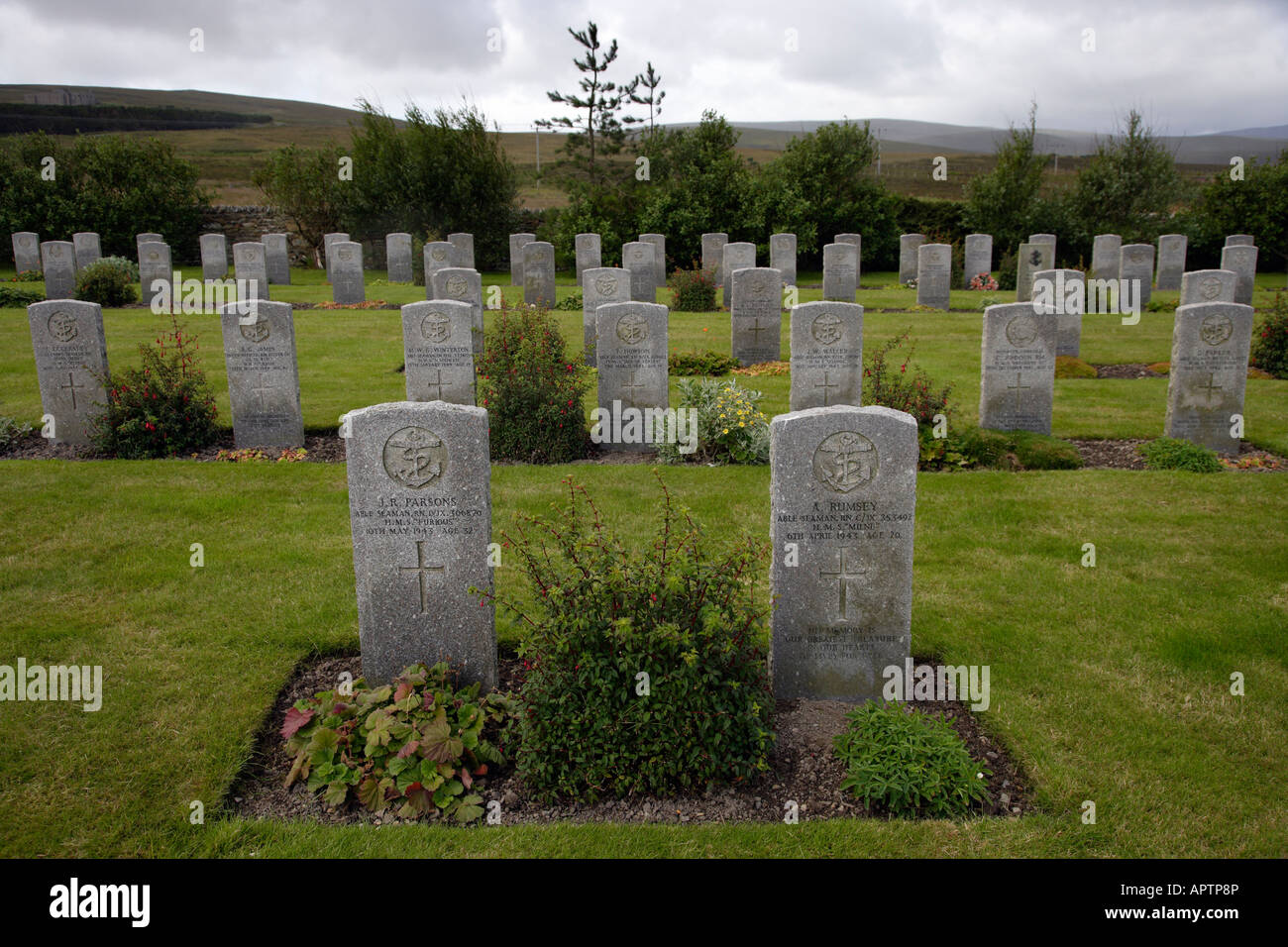 The Tudor cimetière naval sur l'île de Hoy. Orcades, en Écosse. Banque D'Images