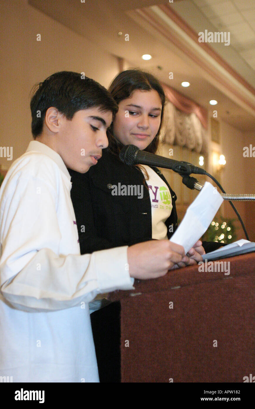 Miami Florida,Drug Free Youth in Town DFYIT club,anti-addiction programme organisation à but non lucratif,Summit,étudiants éducation élèves élèves,école,c Banque D'Images