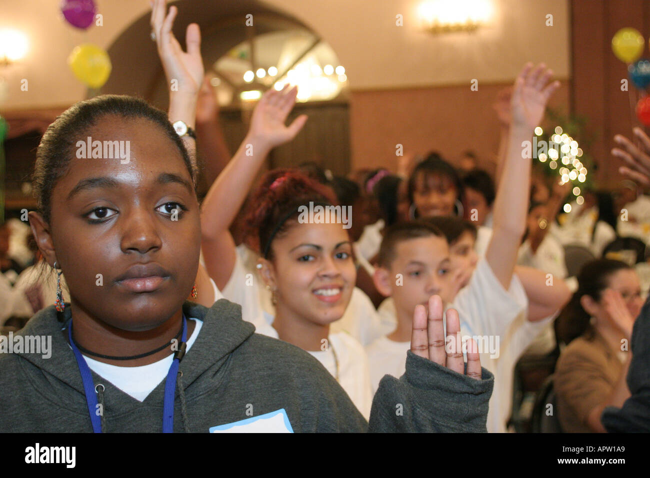 Miami Florida,Drug Free Youth in Town DFYIT club,anti-addiction programme organisation à but non lucratif,Summit,étudiants éducation élèves élèves,école,c Banque D'Images