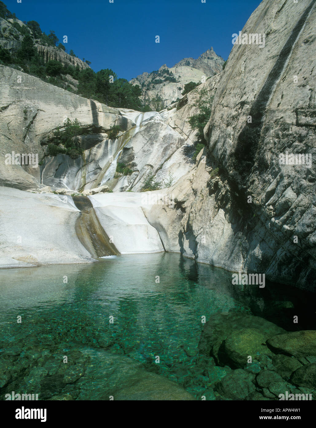 Corse France river bed purcaraccia Banque D'Images