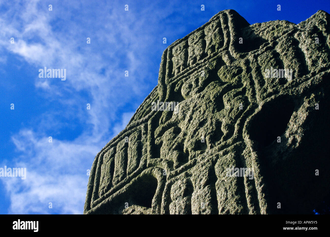 De gros plan d'une croix celtique, l'Irlande, Europe Banque D'Images