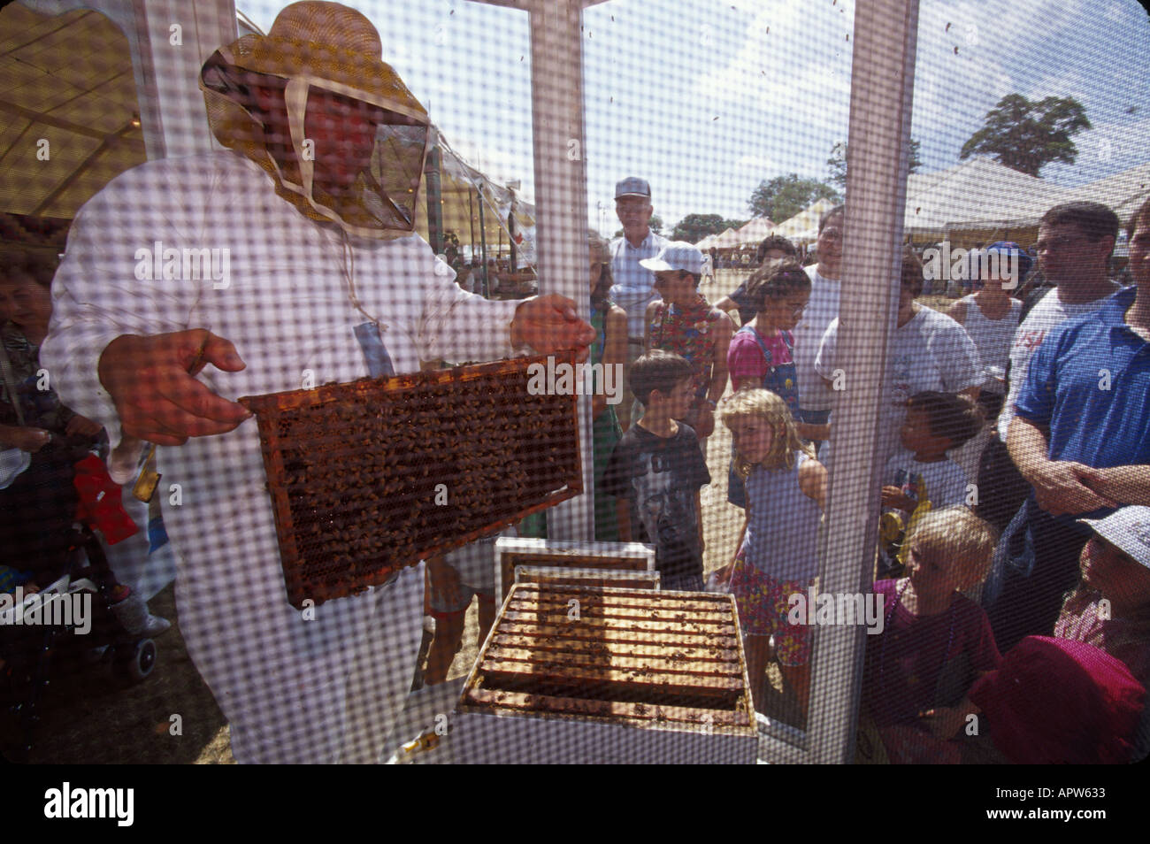 New Jersey,NJ,Mid Atlantic,The Garden State,Chester,4 H Fair,familles parents parents enfants,mère père,activité,agricole,entretien Banque D'Images