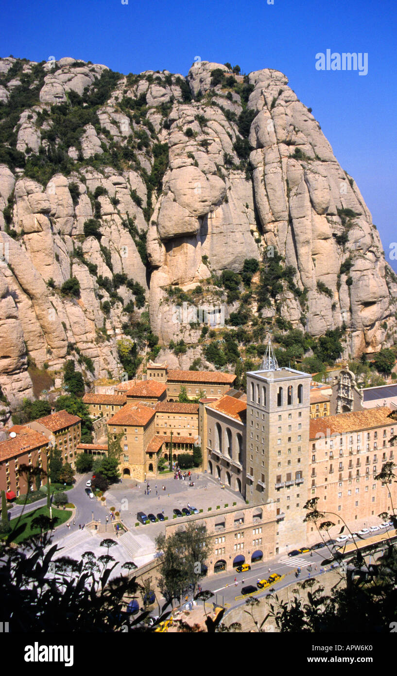 Vue de Santa Maria de Montserrat, en Catalogne, Espagne, Europe Banque D'Images