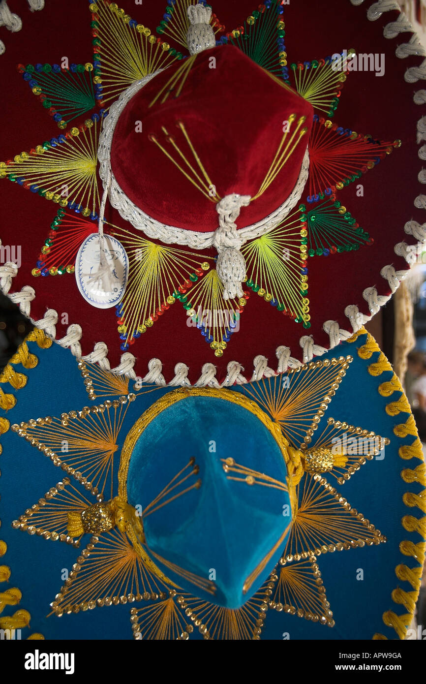 Sombreros colorés au Mexique Banque D'Images