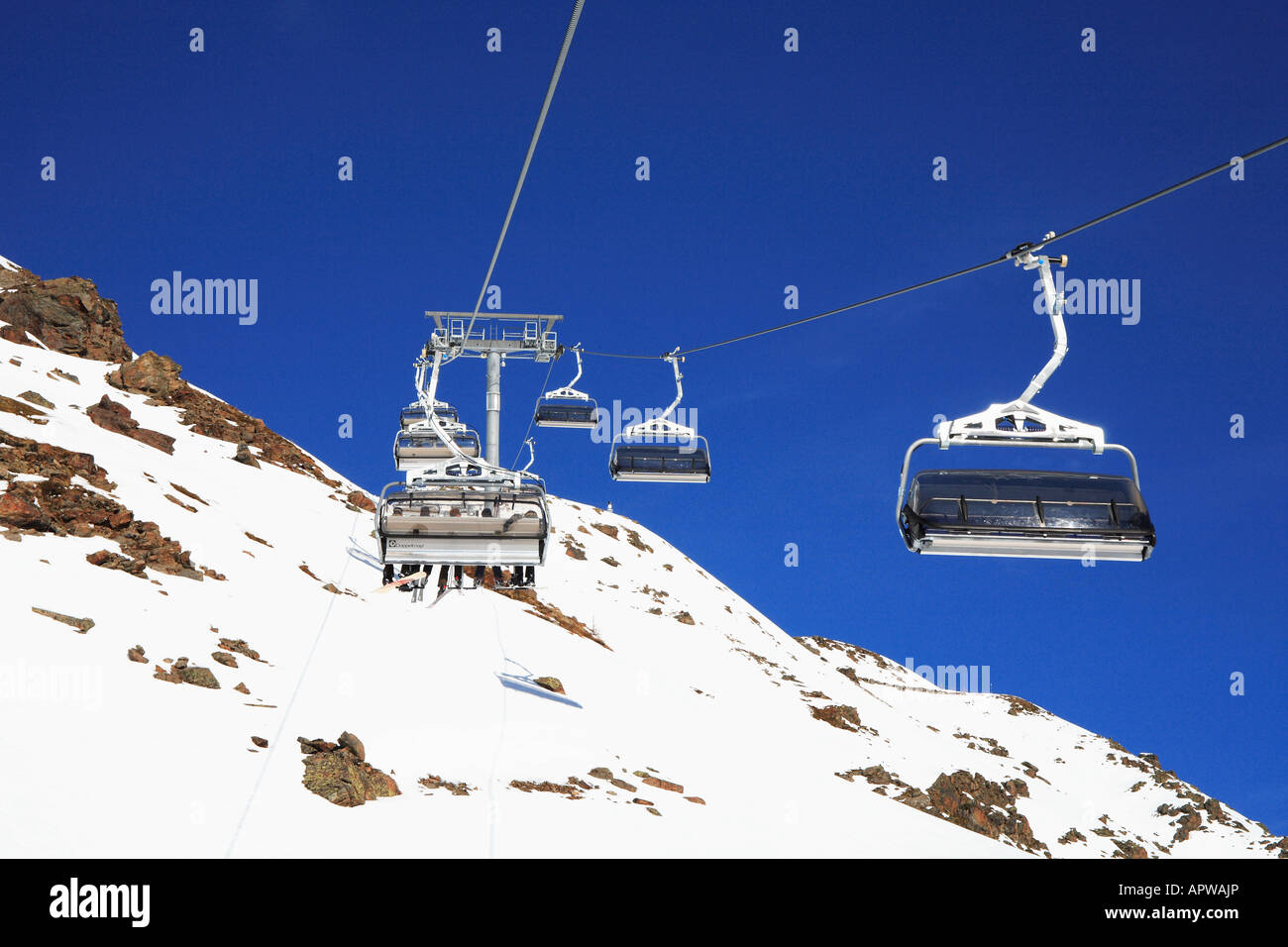 Remontées Mécaniques de Silvretta Arena Samnaun Ischgl Autriche Europe Banque D'Images