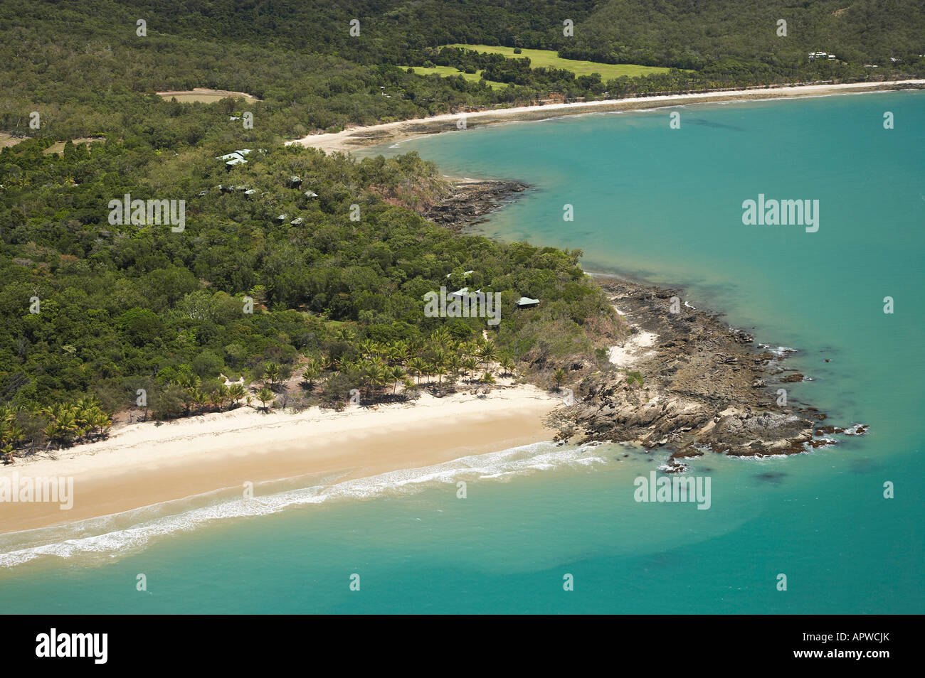 Thala Beach Lodge, près de Port Douglas North Queensland Australie aerial Banque D'Images