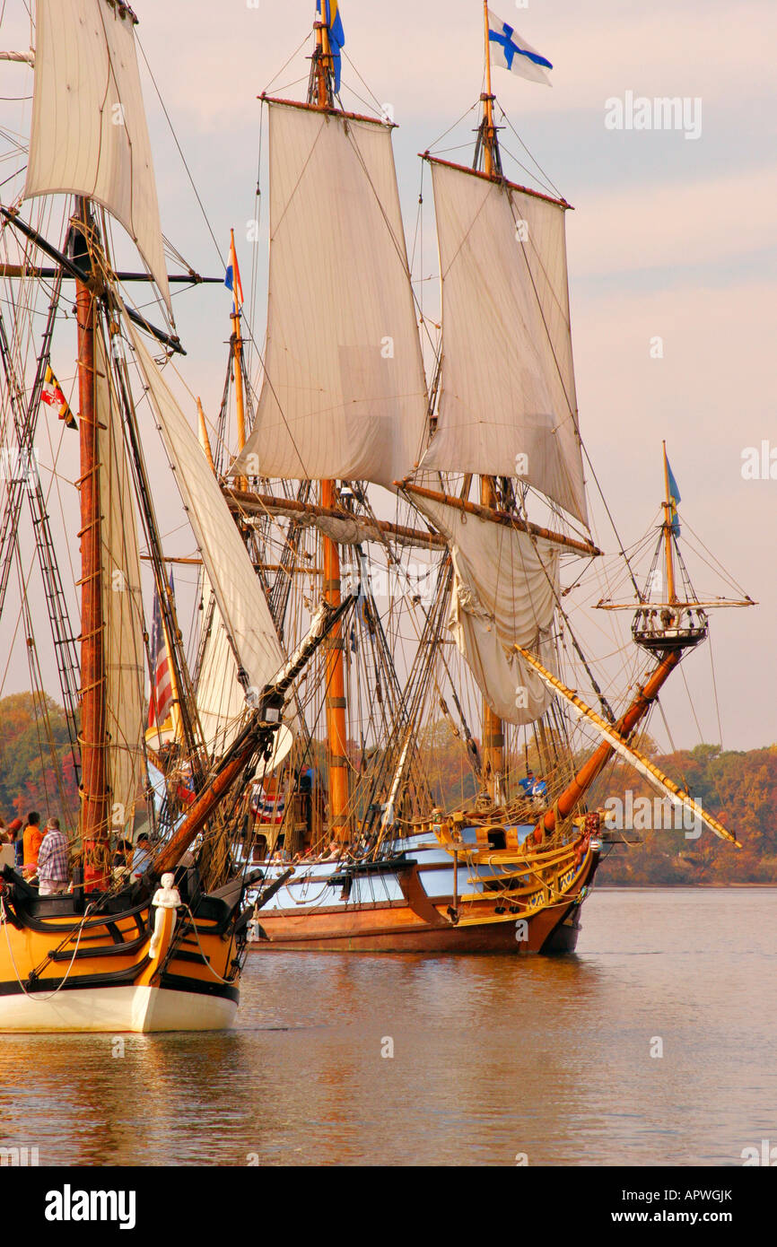 Sultana et Kalmar Nyckel, Downrigging Week-end, Chestertown, Maryland, USA Banque D'Images