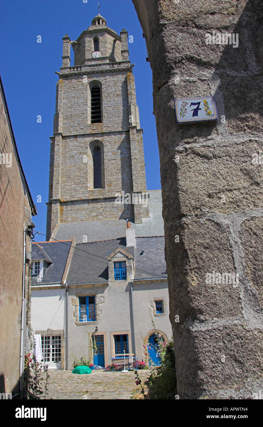 Église de Saint Guénolé, Bâtz sur Mer, Bretagne, France Banque D'Images
