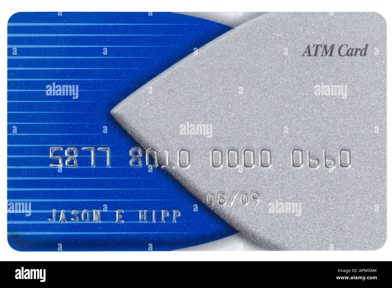 Bleu et argent carte de crédit avec de faux numéros Photo Stock - Alamy