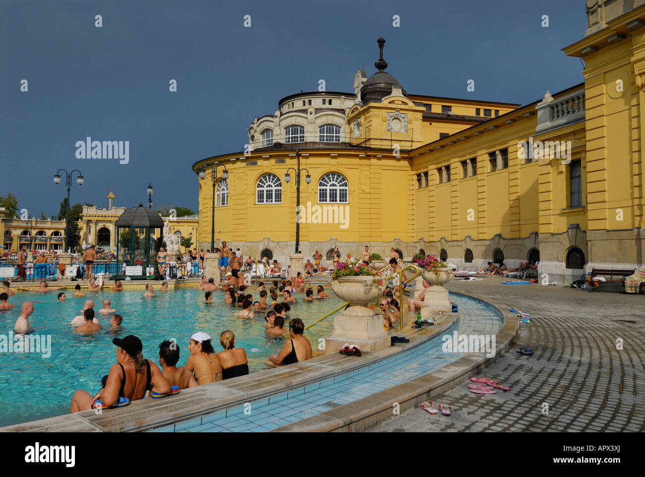 Les Bains Széchenyi. BUDAPEST, HONGRIE Banque D'Images