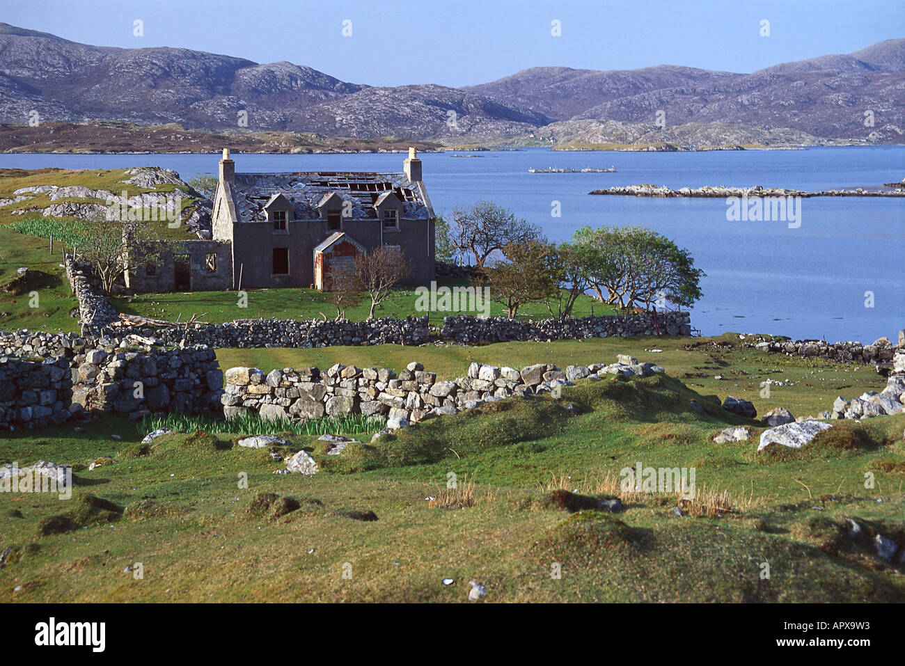 Chambre ruine, Route d'or, Harris, Hébrides extérieures en Écosse Banque D'Images