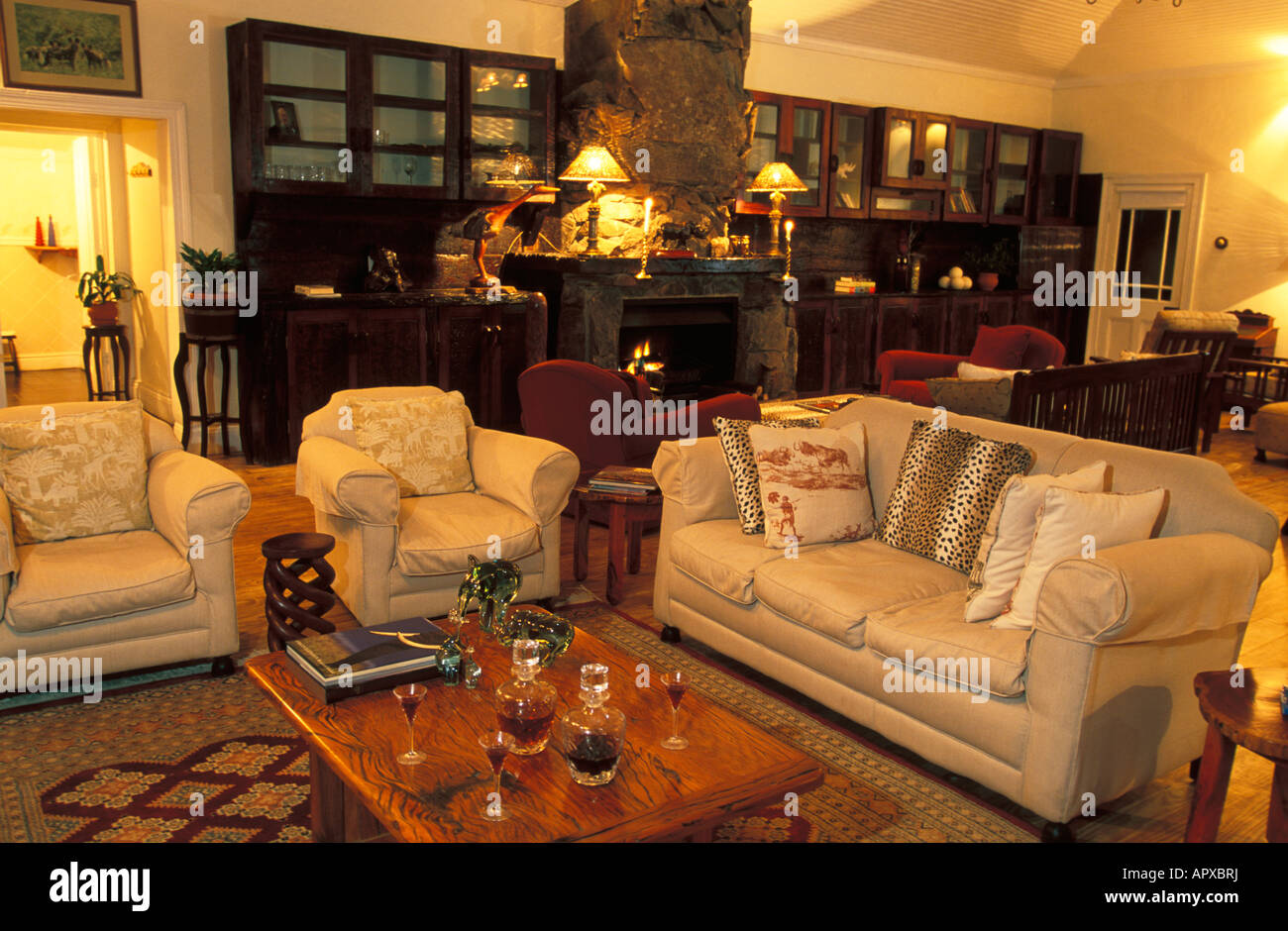 Salon intérieur à Reilly's rock lodge Banque D'Images