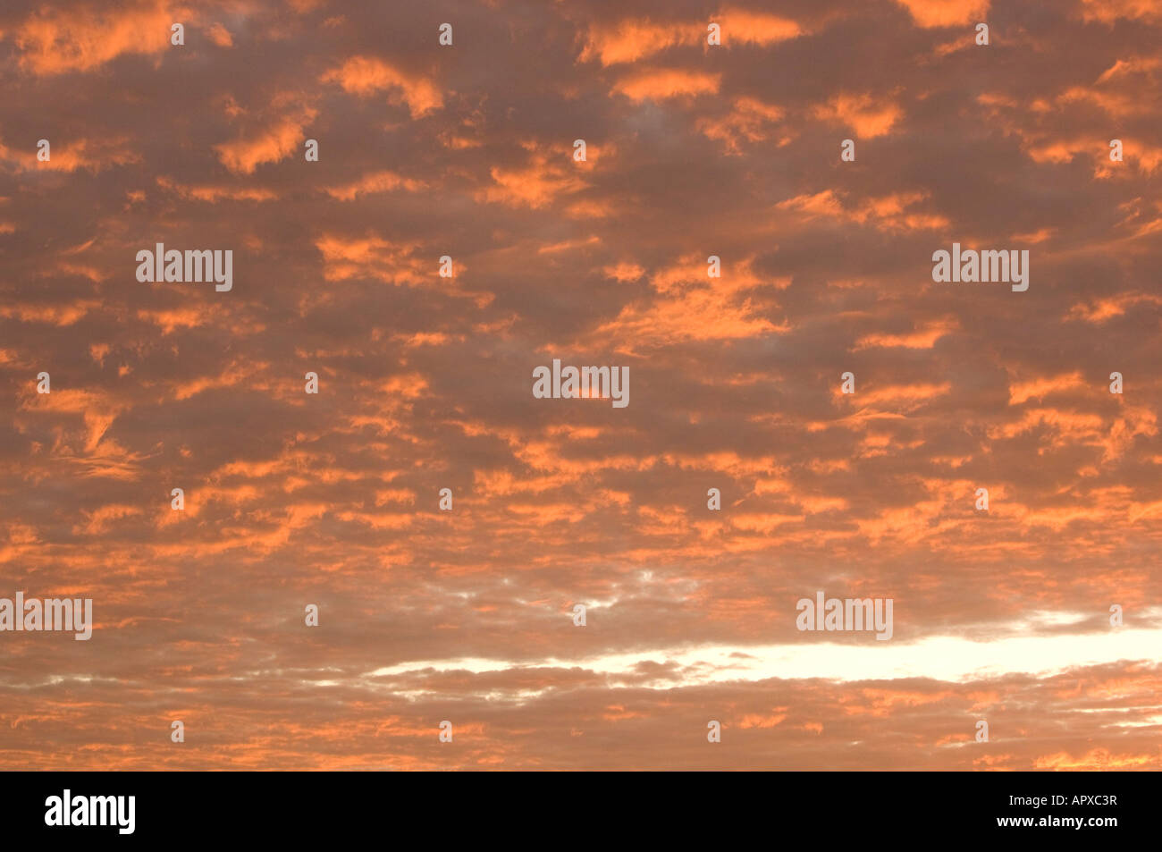 Ciel rouge au coucher du soleil Banque D'Images