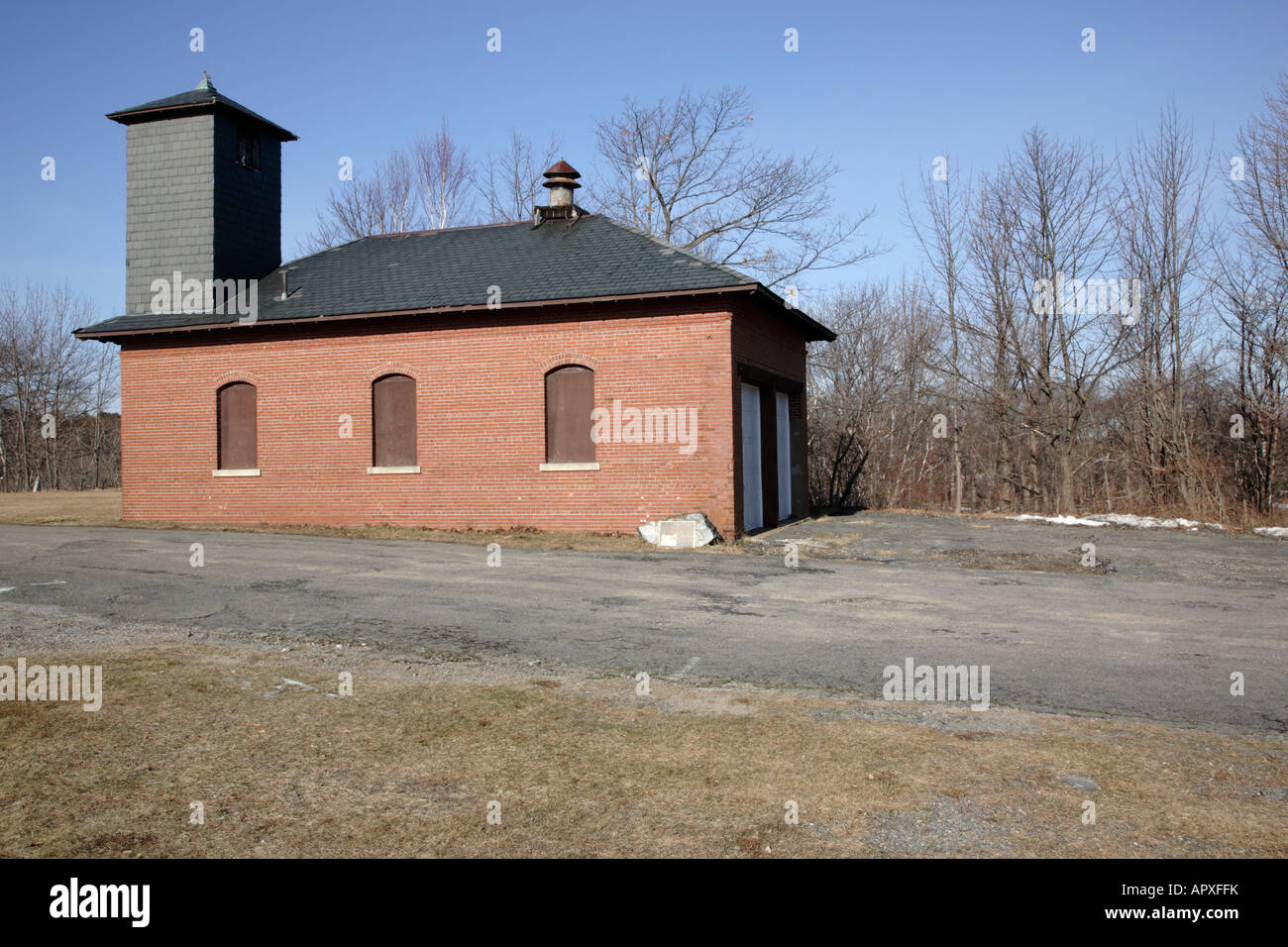 La caserne de Fort Williams Park pendant les mois d'hiver situé à Cape Elizabeth dans le Maine USA Banque D'Images