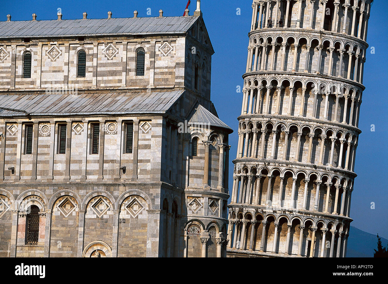 La tour penchée de Pise, Toscane Italie Banque D'Images