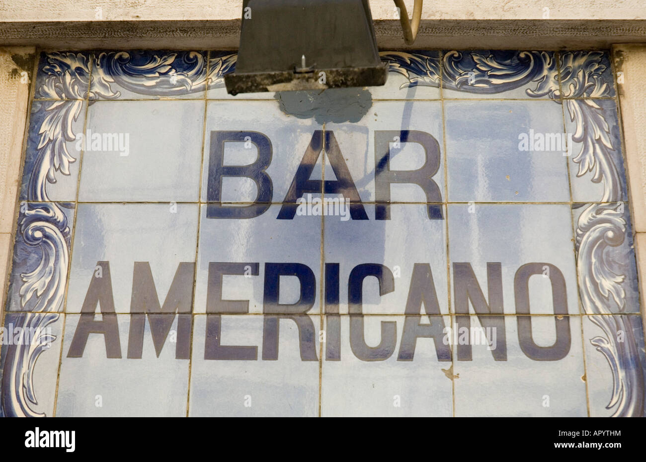 Bar American Sign à Lisbonne Portugal Banque D'Images