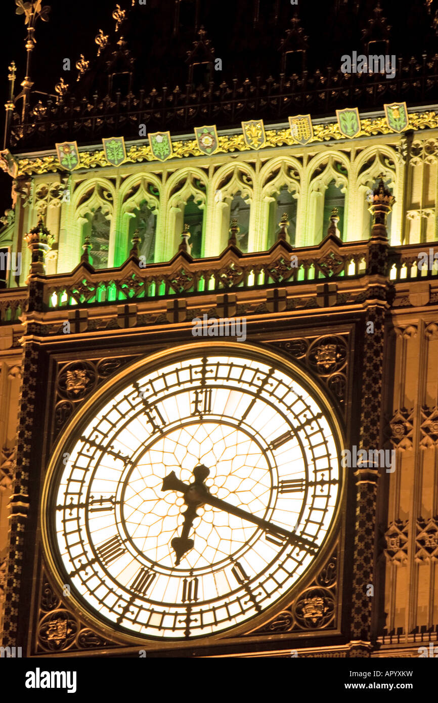 Le visage de Big Ben à Londres le 5 décembre 2007 Banque D'Images