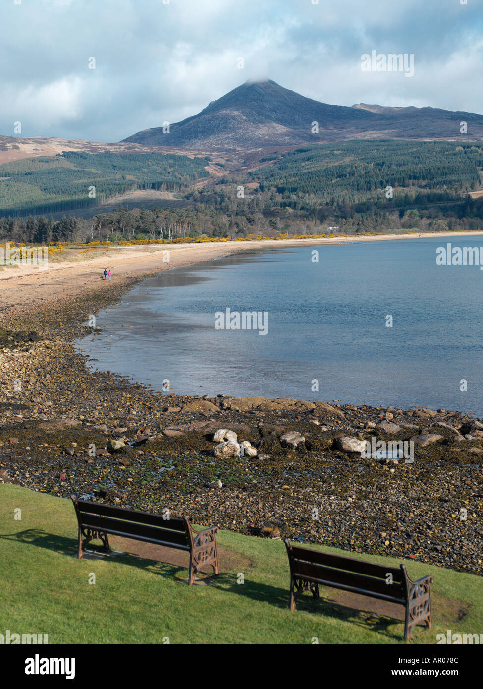 L'île d'Arran en Écosse avec Goatfell dans l'arrière-plan Banque D'Images