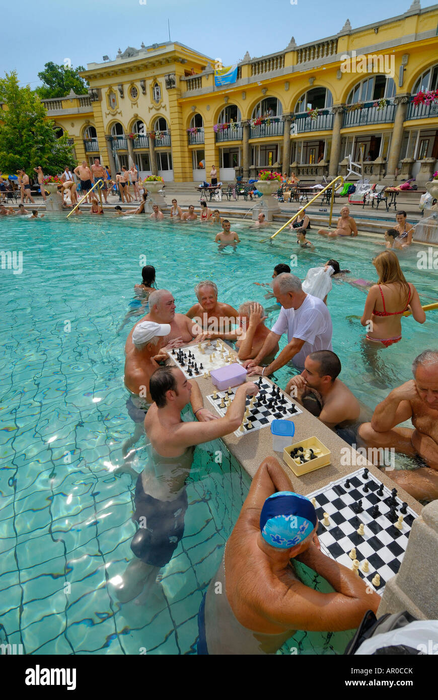 Les Bains Széchenyi. BUDAPEST, HONGRIE Banque D'Images