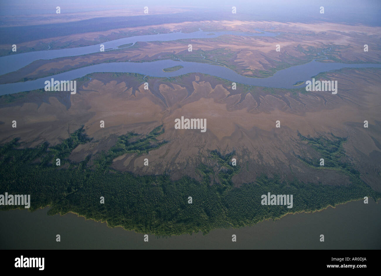 Vue aérienne des vasières, près de Derby, près de Derby, Kimberley, Western Australia, Australia Banque D'Images