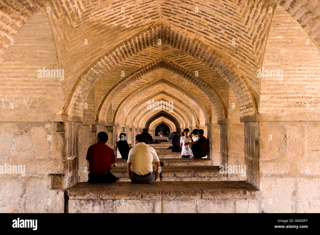 Pont Khajou Esfahan Iran Banque D'Images