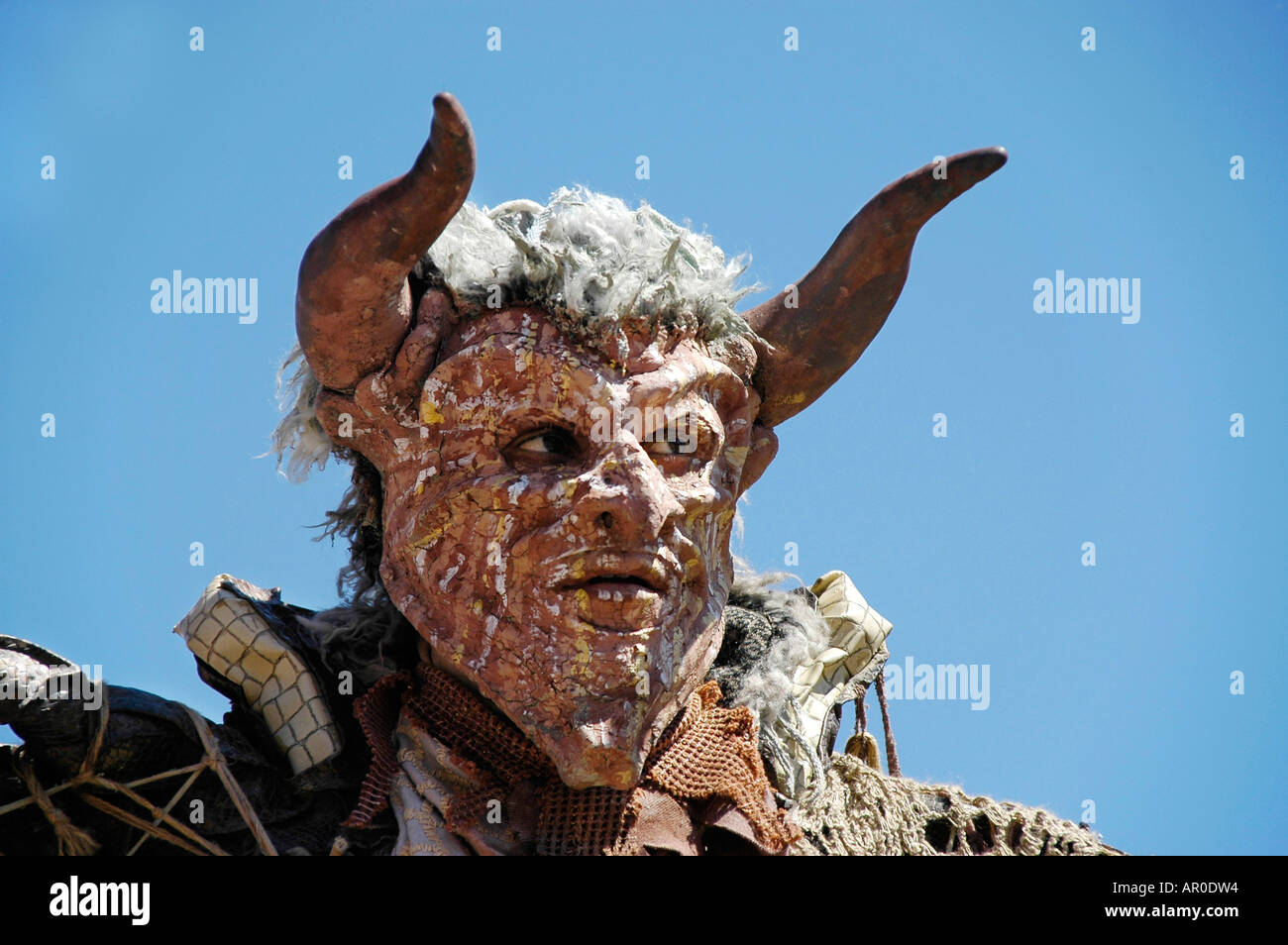 Masque diable démon rouge, portrait, knight festival Kaltenberger, Ritterspiele Kaltenberg, Haute-Bavière, Allemagne Banque D'Images