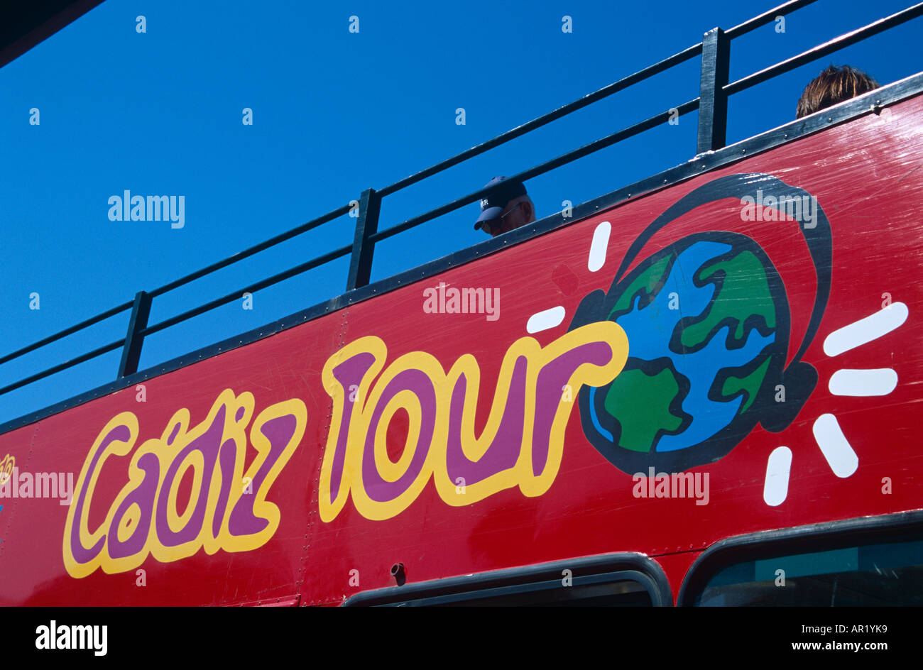 Tour bus Cadiz, Cadix, Espagne Banque D'Images