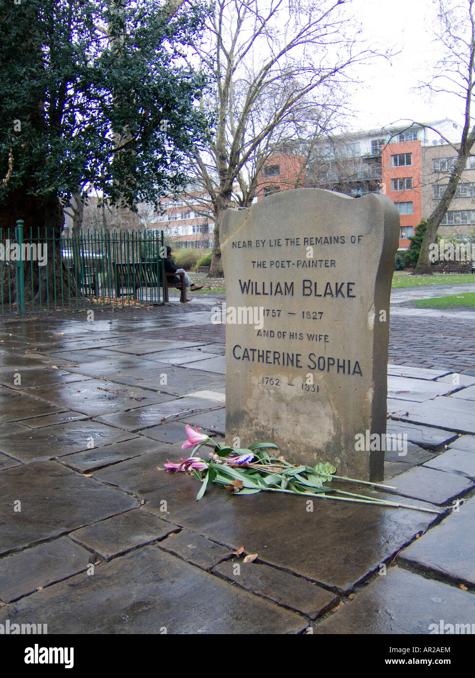 La tombe de William Blake & Catherine Sophia à Londres Banque D'Images