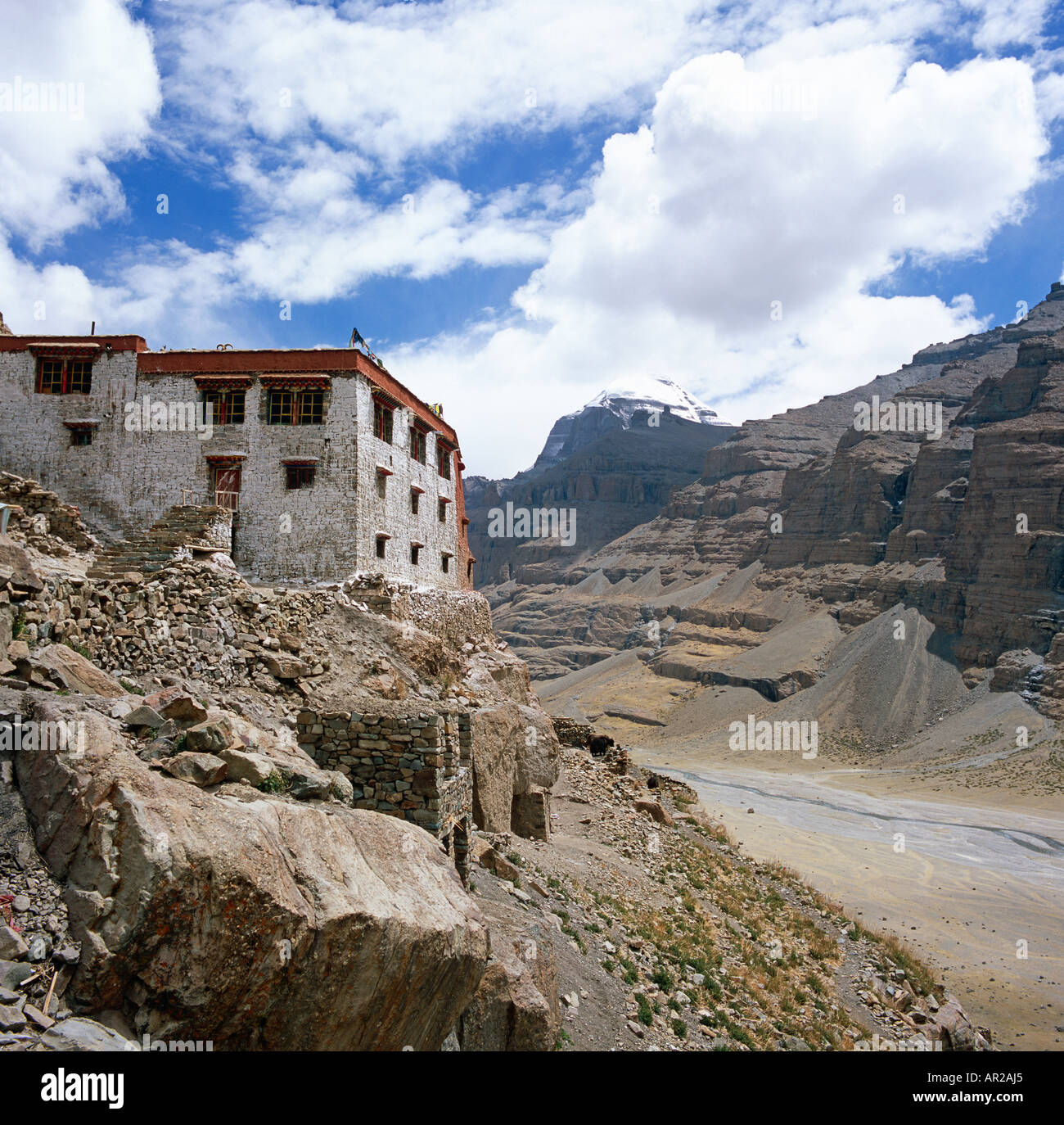 Monastère Chuku Mont Kailash extra-Kora Tibet de l'Asie Banque D'Images