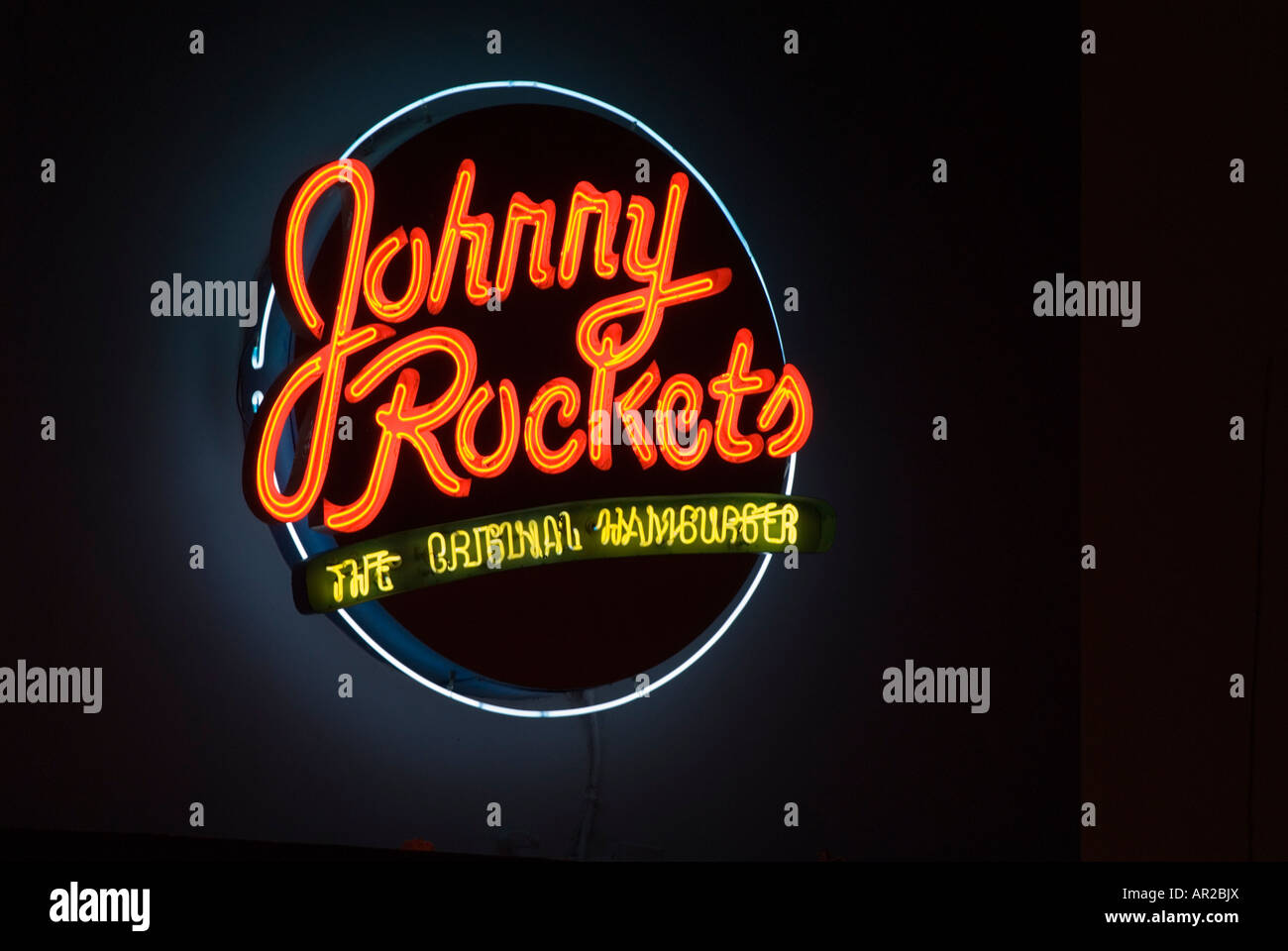 Johnny Rockets en néon dans South Beach Miami Banque D'Images