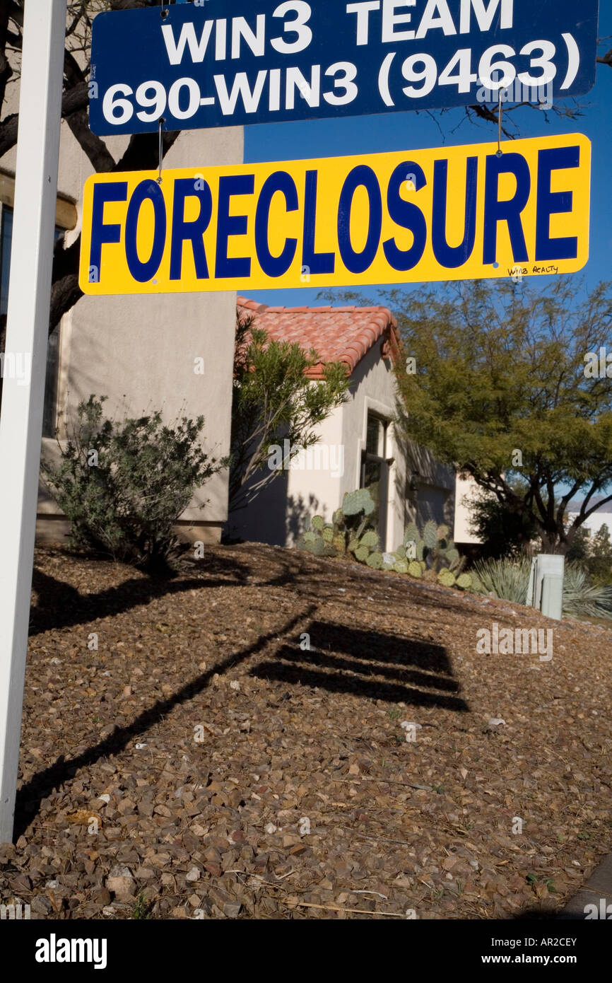 Tucson Arizona une maison pour la vente après une forclusion Banque D'Images