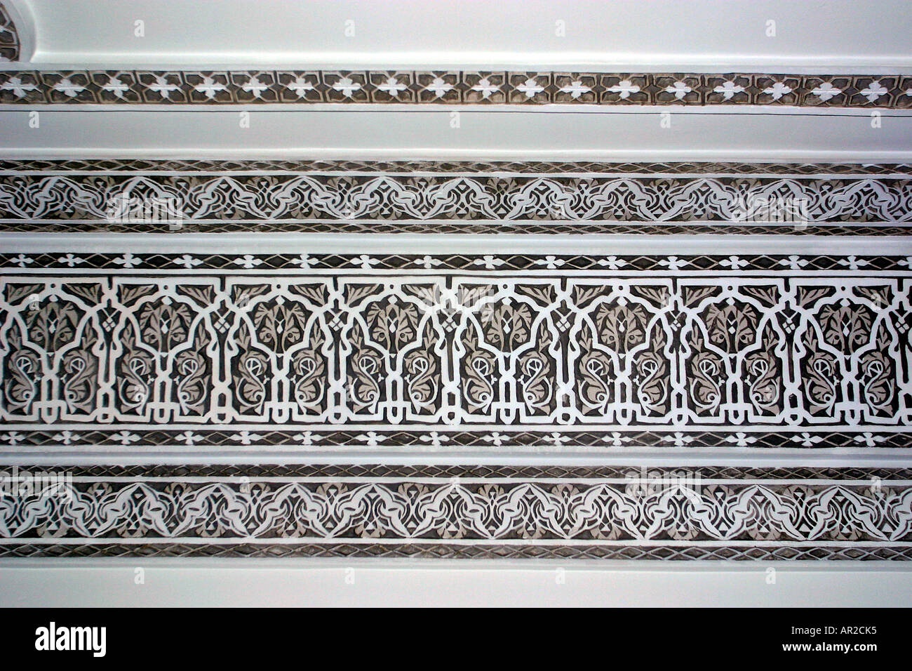 Maroc médina de Marrakech Riad Doha plâtres décoratifs Banque D'Images