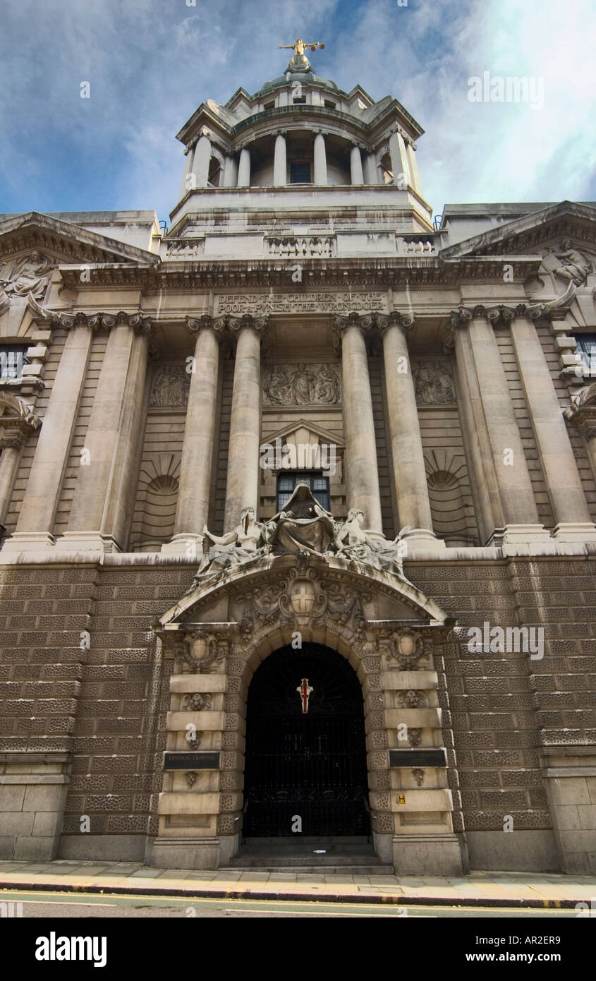 La cour pénale centrale Old Bailey Londres Conçu par E W Mountford Banque D'Images