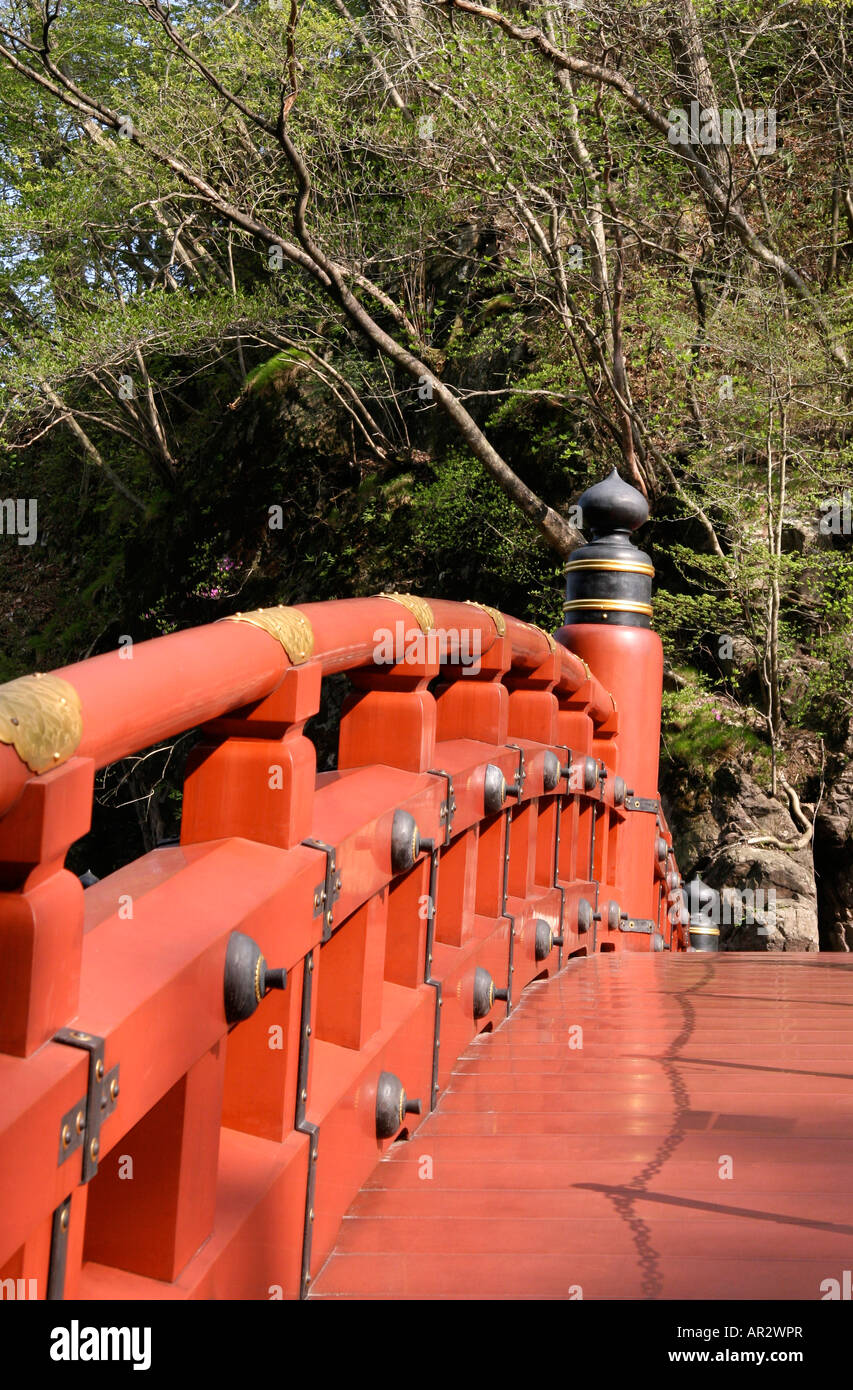 Le Shin-kyo (Pont Shinkyo) dans le Parc National de Nikko, Japon Banque D'Images