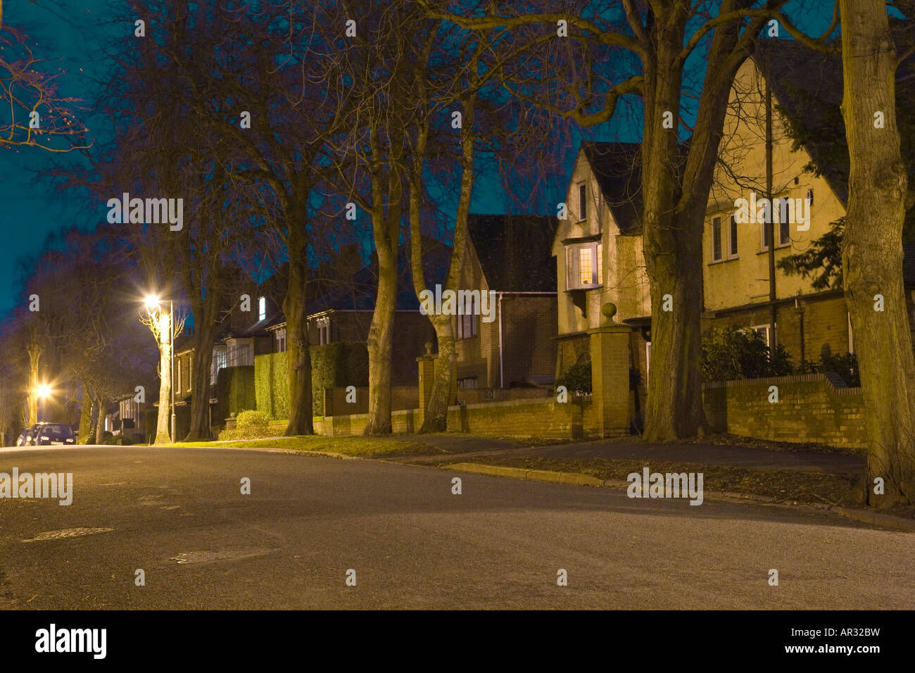 Avenue de Northgate à Bury St Edmunds, Suffolk, UK at night Banque D'Images