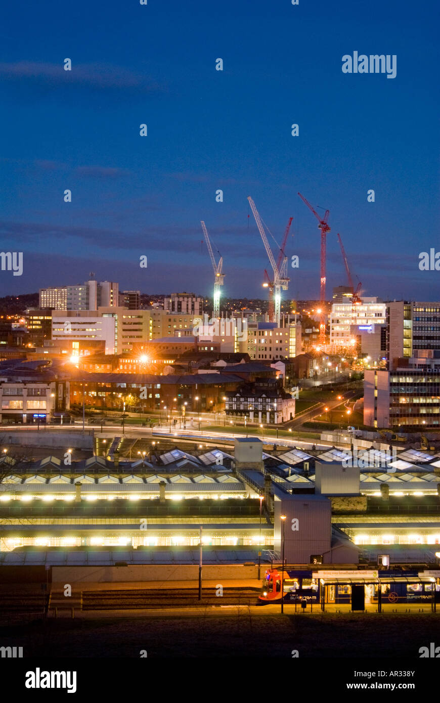 Sheffield UK Skyline at Dusk Banque D'Images