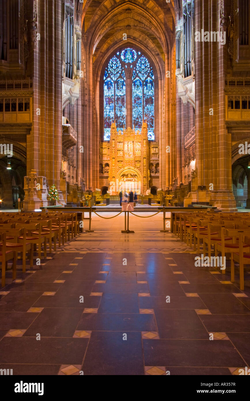 À l'intérieur Détail de la cathédrale anglicane Église du Christ à Liverpool Banque D'Images