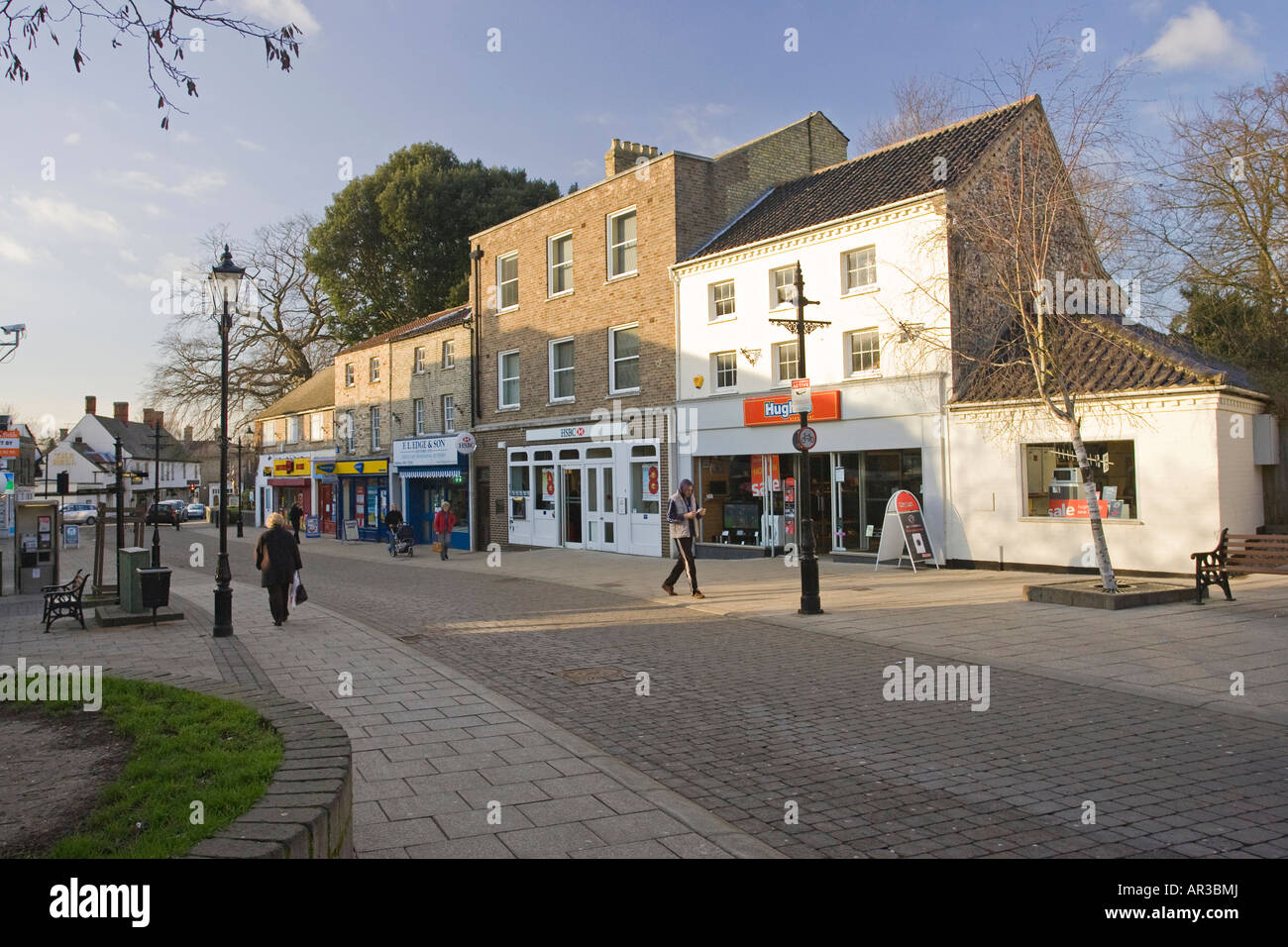 Boutiques King Street, le principal quartier commerçant de Thetford highstreet, Norfolk, UK Banque D'Images