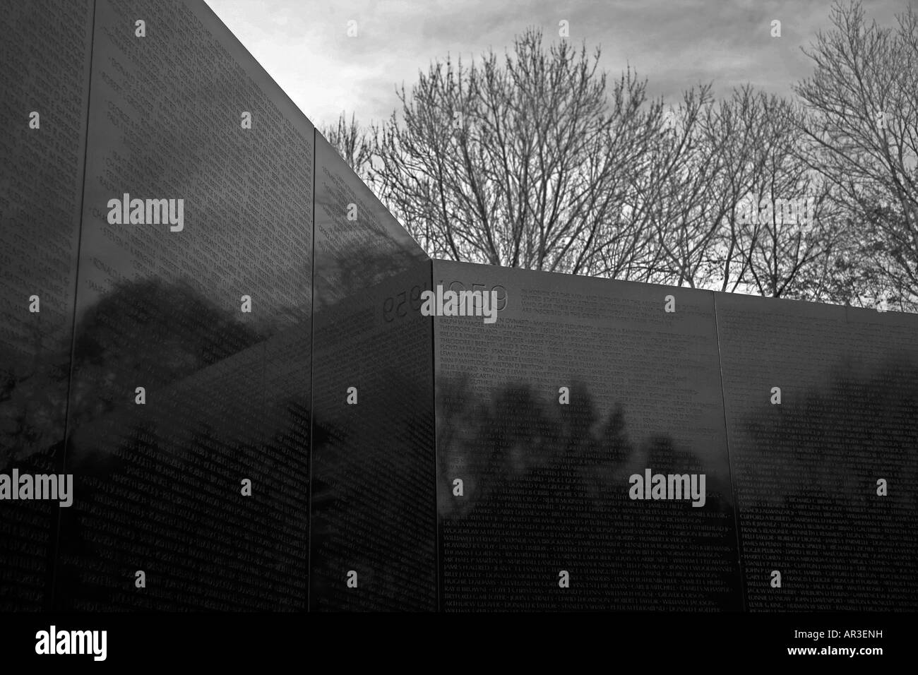 Vietnam War Memorial - noir et blanc Banque D'Images