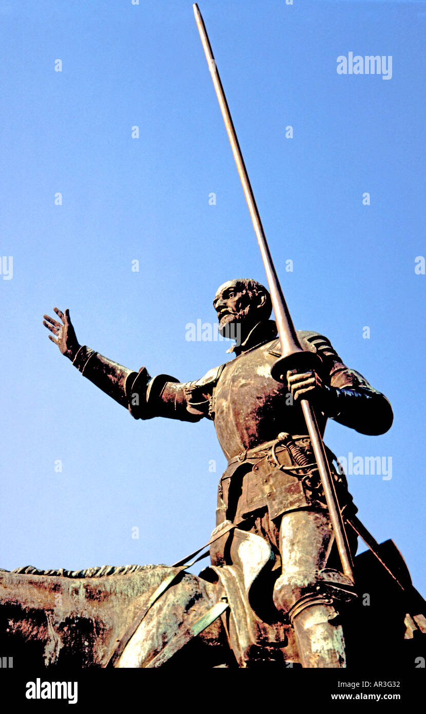 Statue de Don Quichotte à Madrid la capitale de l'Espagne Banque D'Images