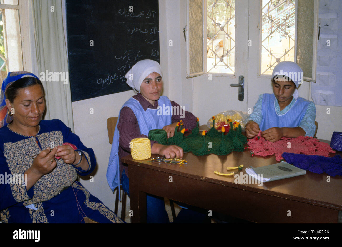 Cisjordanie Israël Christian Aid - Mère et enfants Sensibilisation Banque D'Images