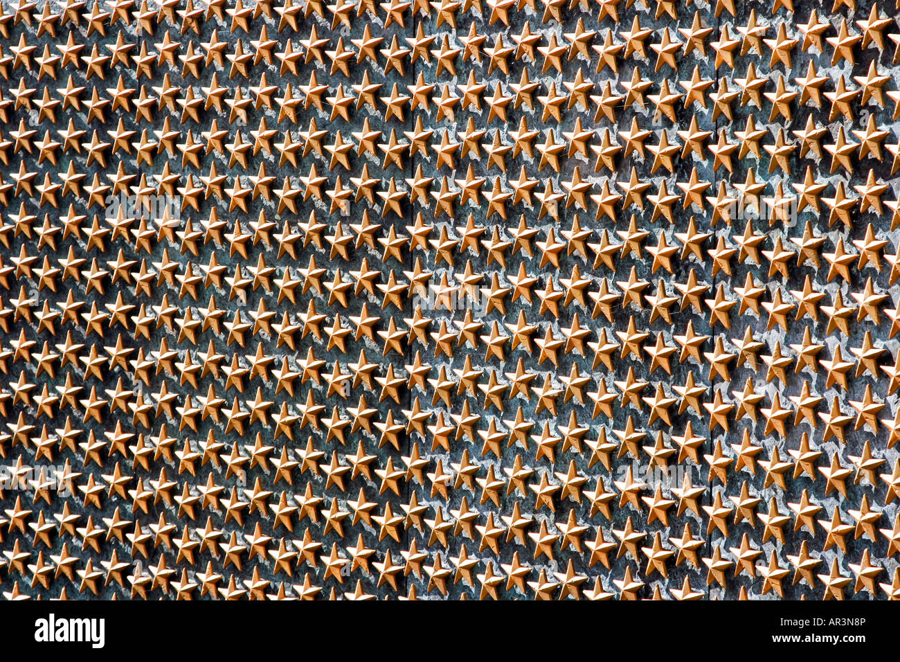 Mur d'étoiles au Mémorial de la DEUXIÈME GUERRE MONDIALE Banque D'Images