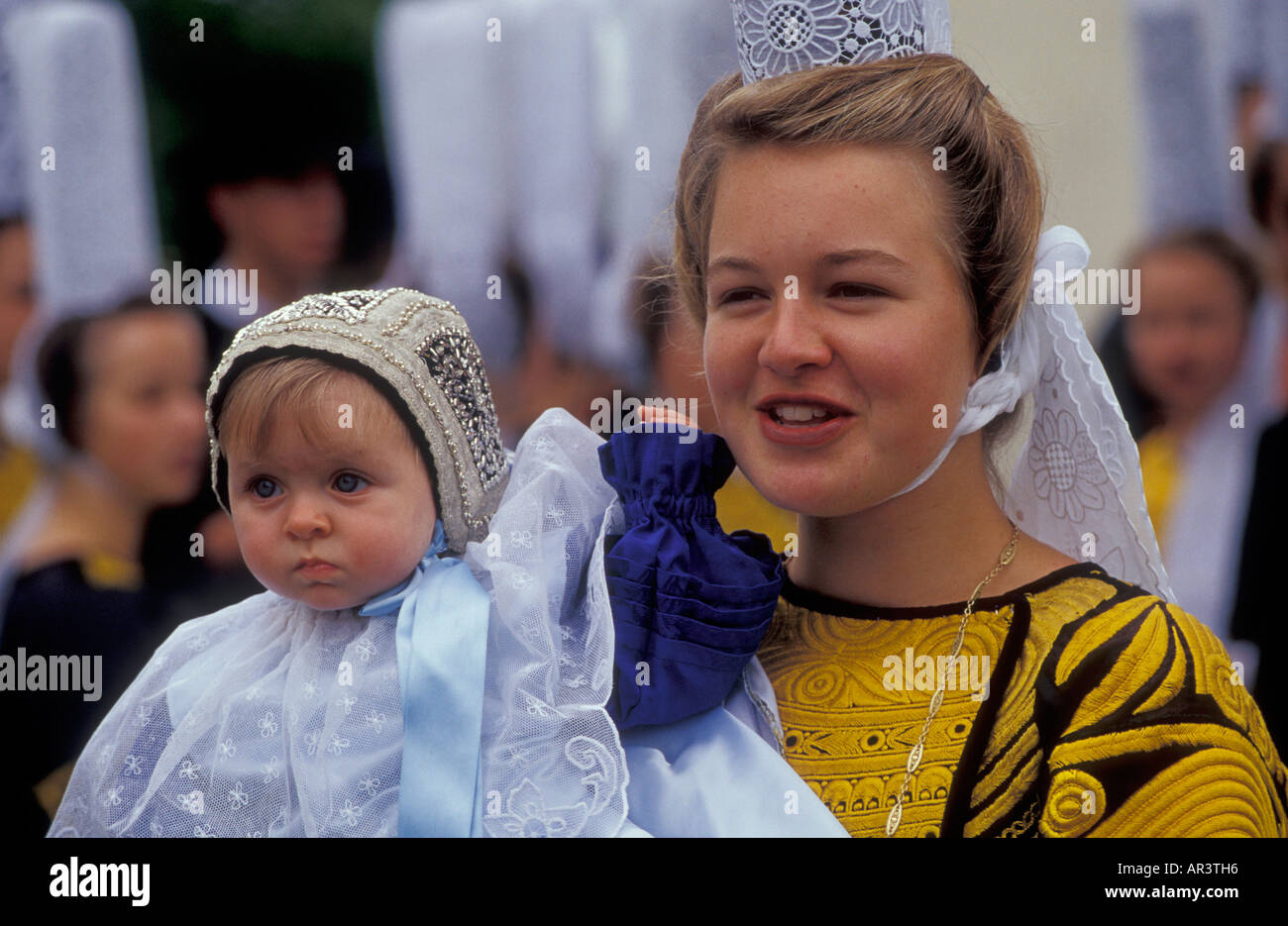 Bretagne, France, Fete des Brodeuses, le Pont l'Abbé Banque D'Images