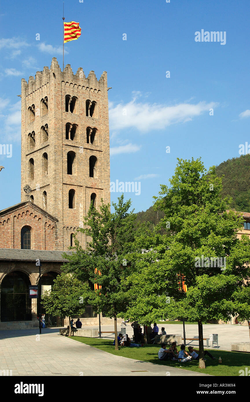 Monastère roman de Santa María de Ripoll Ripollès 12ème siècle province de Gérone Catalogne Espagne Banque D'Images