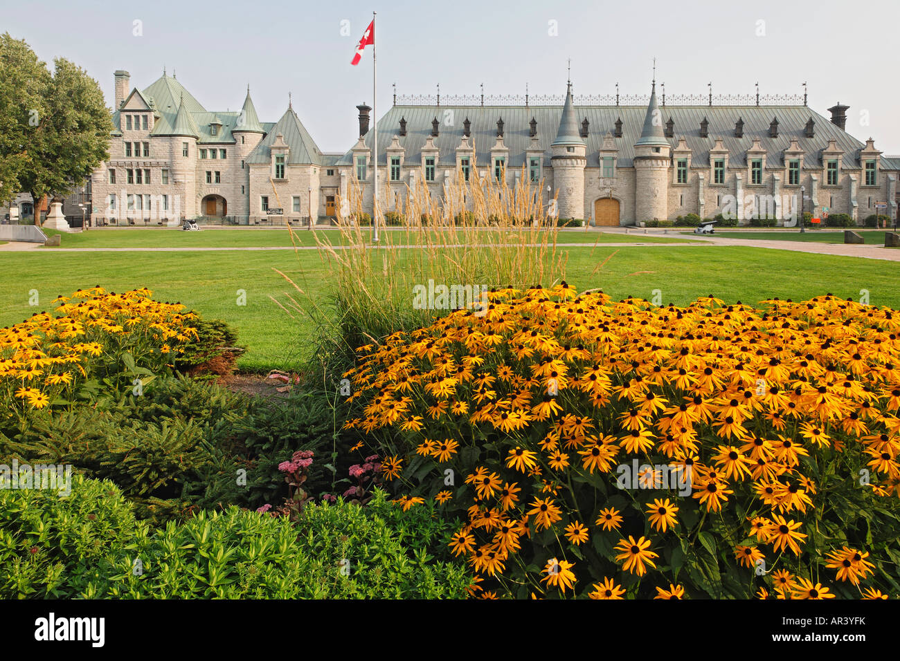 Park de la Francophonie se trouve sur Grande Allée avec une vue magnifique sur l'Armory dans la ville de Québec, Québec Canada. Banque D'Images