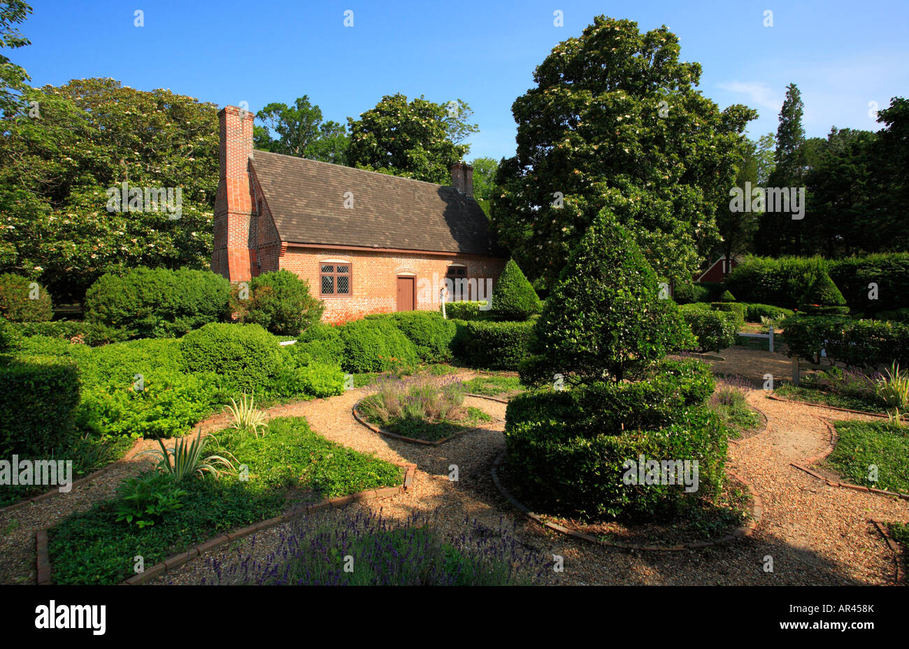 Jardin, Adam Thoroughgood House, Virginia Beach, Virginia, USA Banque D'Images