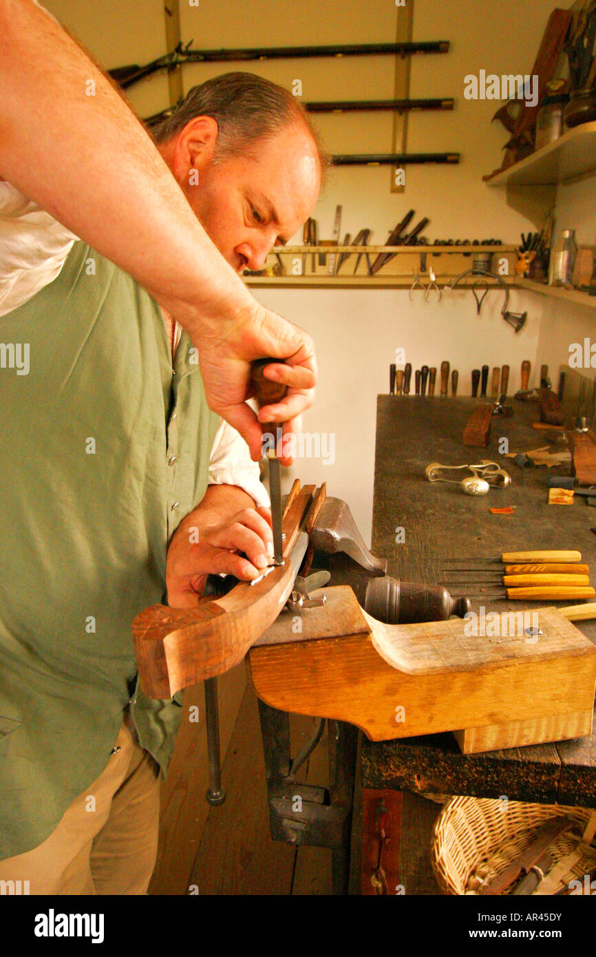 Armurier, Colonial Williamsburg, Virginia, USA Banque D'Images