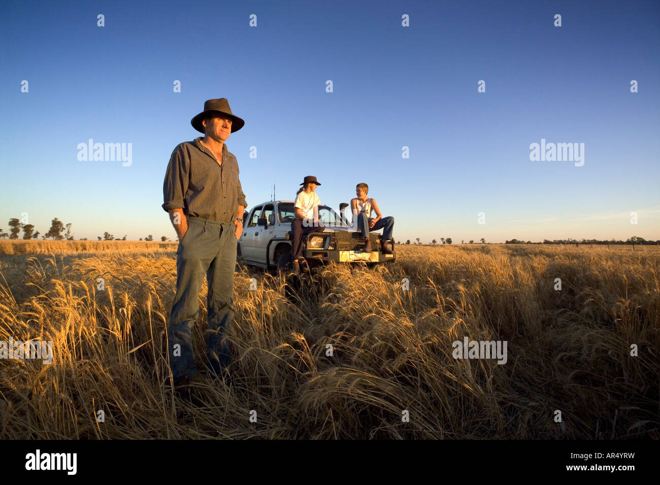 Un agriculteur s'interroge sur l'avenir Banque D'Images