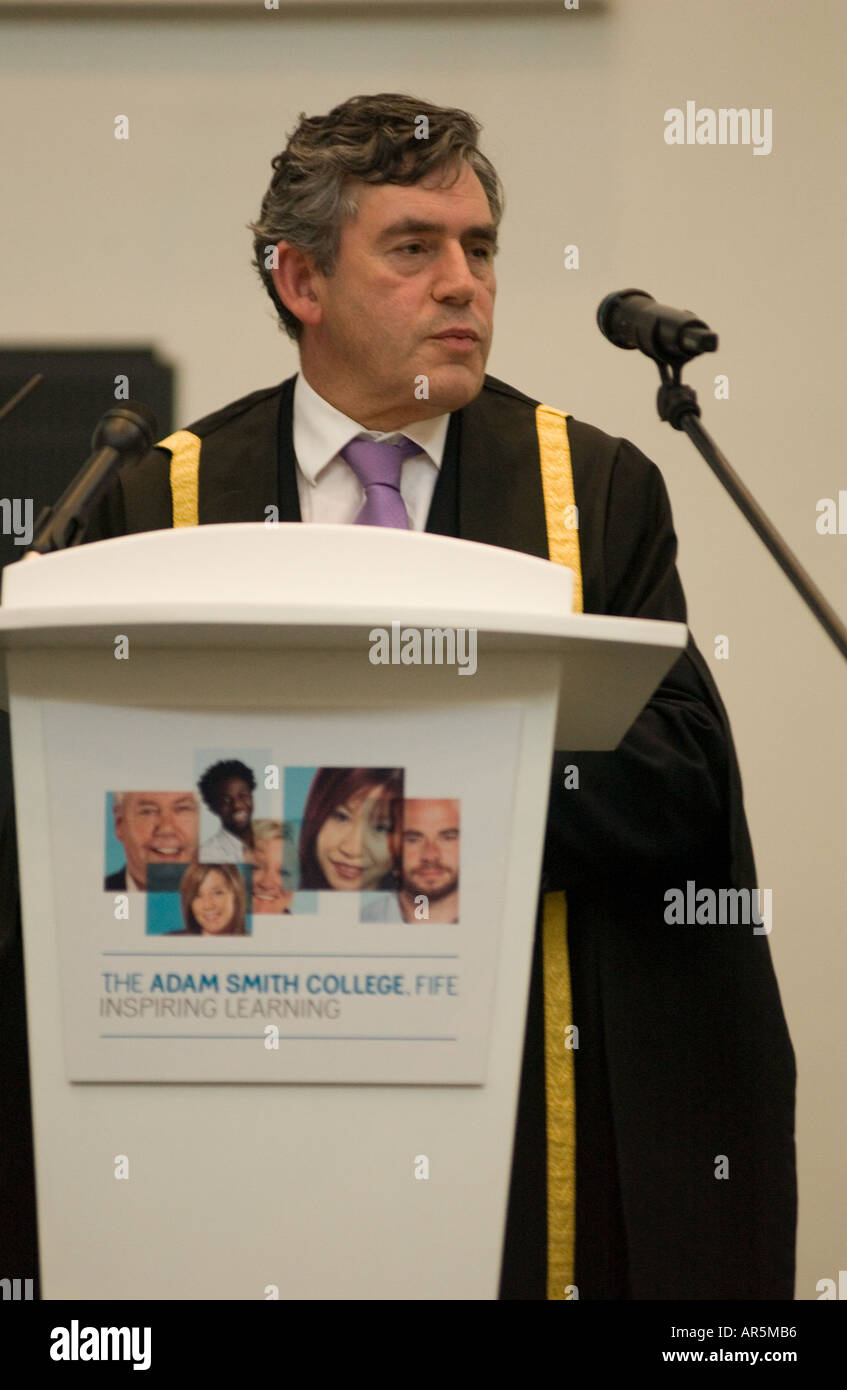 Gordon Brown à Adam Smith College Kirkcaldy, Ecosse Banque D'Images